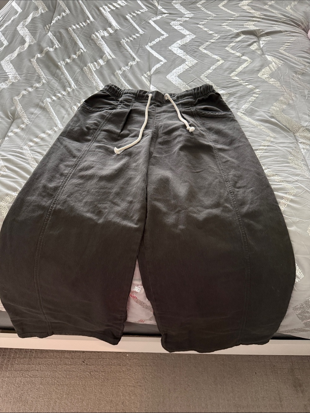 aerie Black Elastic Waist wide leg Pants